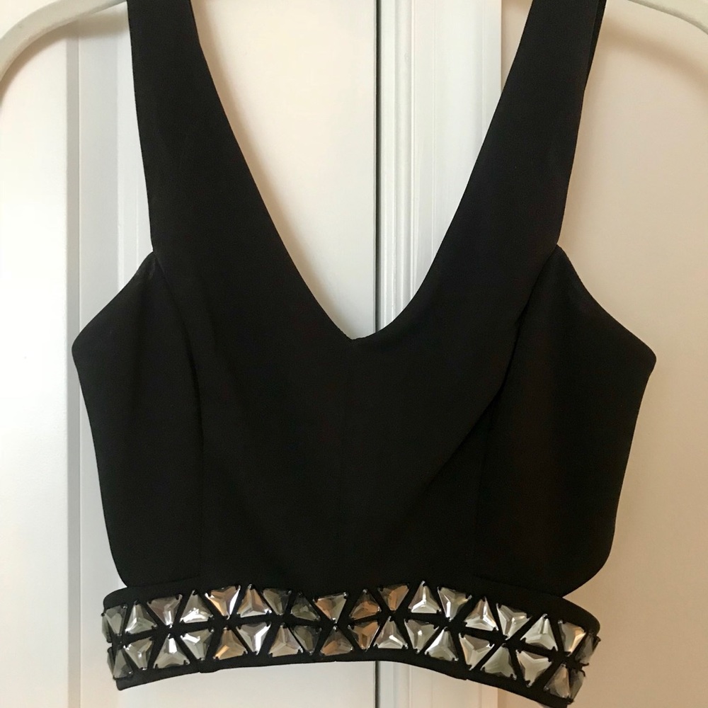 Rhinestone Crop Top - NEVER WORN WITH TAGS